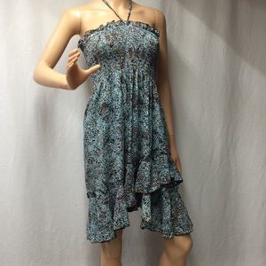 Santiki aqua/brown paisley dress or skirt